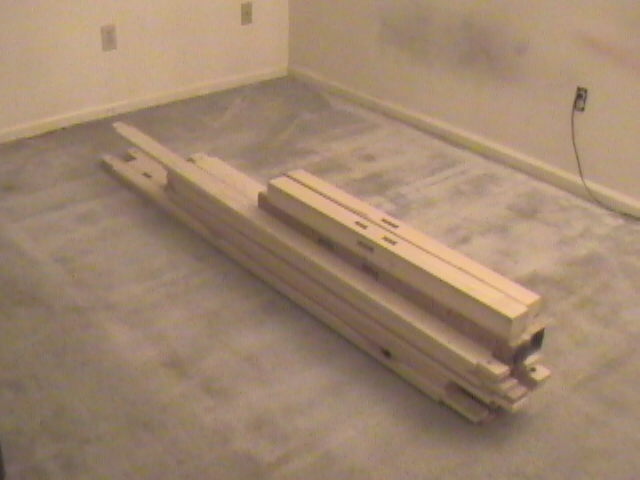 slat bed broken down for transport